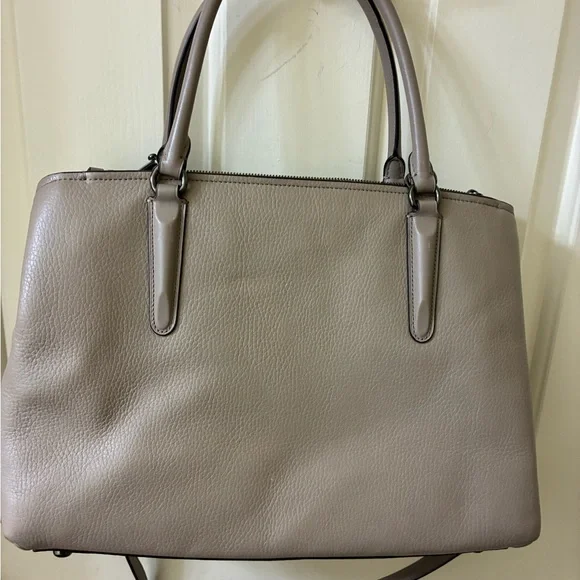 COACH Brooklyn Carryall Turnlock Shoulder Hand 2way Bag Leather BEIGE NWOT - Picture 14 of 16